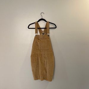 Wild Fable, tan, corduroy, mini overall dress, size L